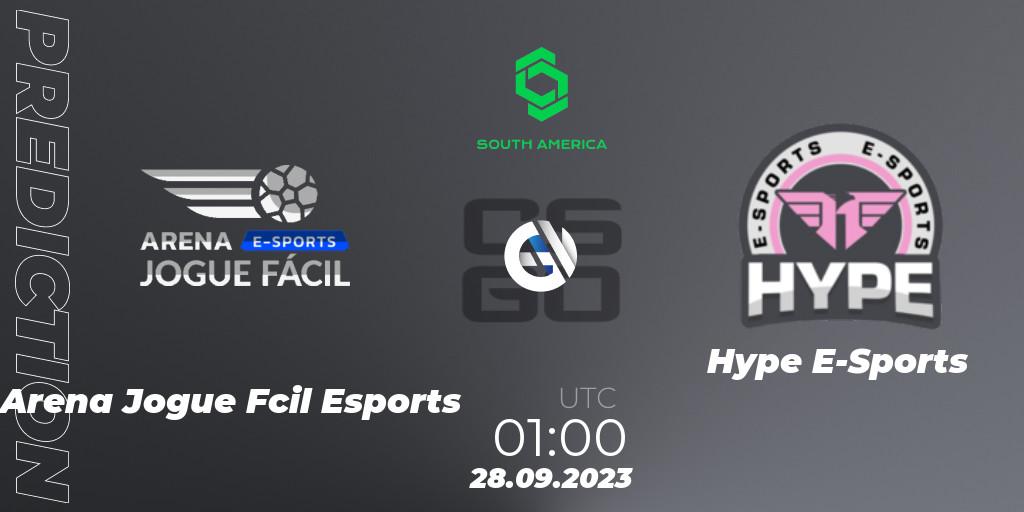 Prognoza Arena Jogue Fácil Esports - Hype E-Sports. 28.09.2023 at 01:00, Counter-Strike (CS2), CCT South America Series #12: Closed Qualifier
