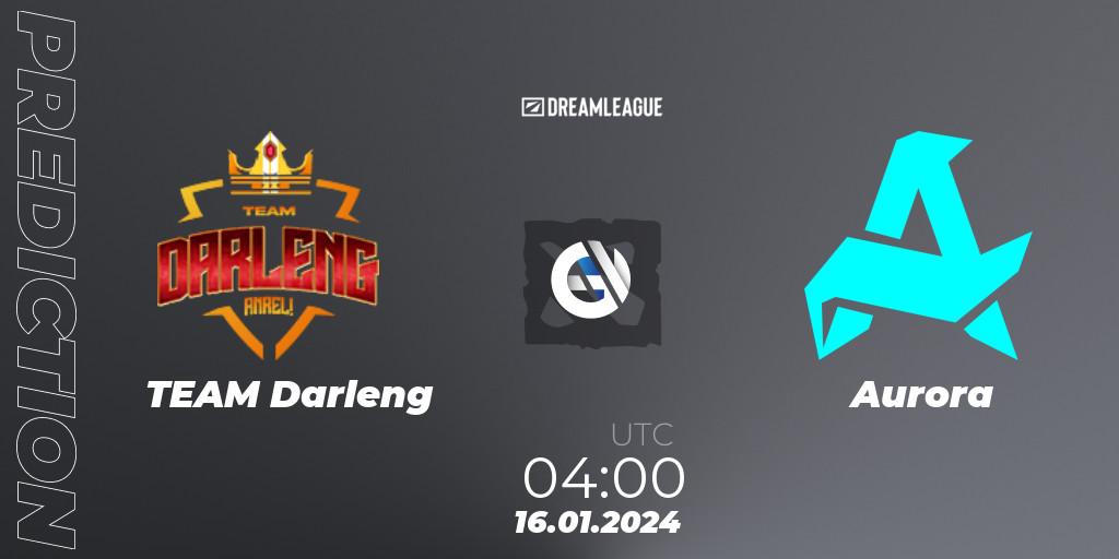 Prognoza TEAM Darleng - Aurora. 16.01.2024 at 04:00, Dota 2, DreamLeague Season 22: Southeast Asia Closed Qualifier