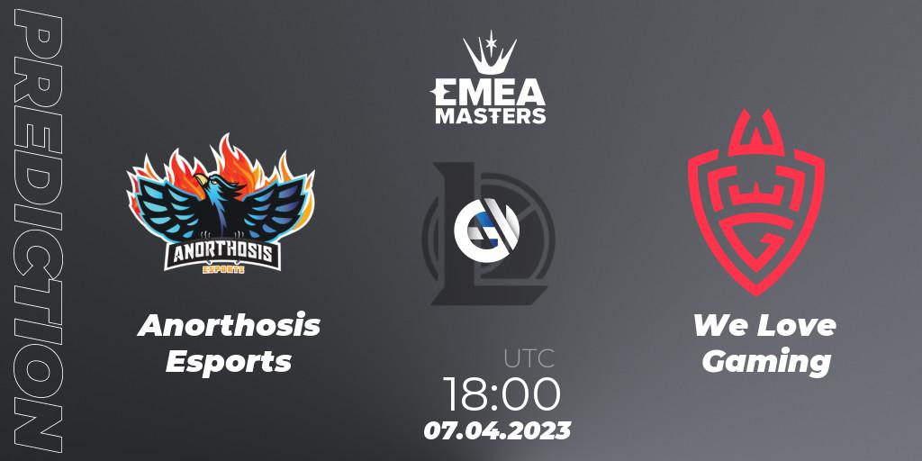 Prognoza Anorthosis Esports - We Love Gaming. 07.04.2023 at 18:00, LoL, EMEA Masters Spring 2023 - Play-In