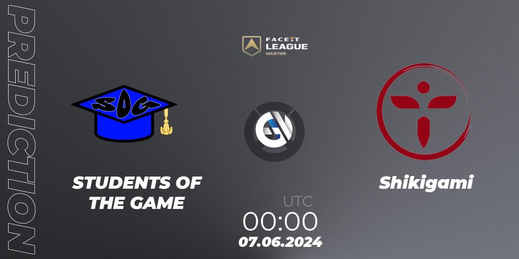Prognoza STUDENTS OF THE GAME - Shikigami. 07.06.2024 at 00:00, Overwatch, FACEIT League Season 1 - NA Master Road to EWC