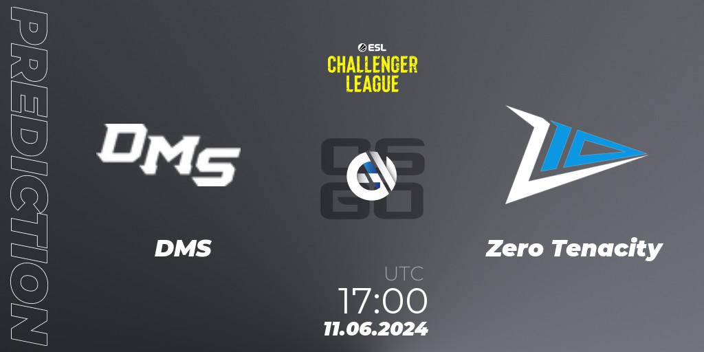 Prognoza DMS - Zero Tenacity. 11.06.2024 at 17:00, Counter-Strike (CS2), ESL Challenger League Season 47 Relegation: Europe