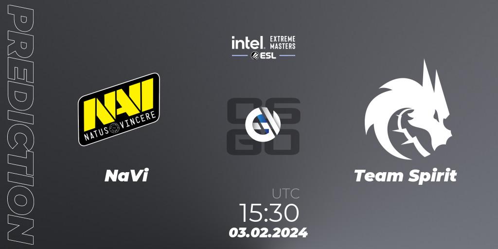 Prognoza NaVi - Team Spirit. 03.02.24, CS2 (CS:GO), IEM Katowice 2024