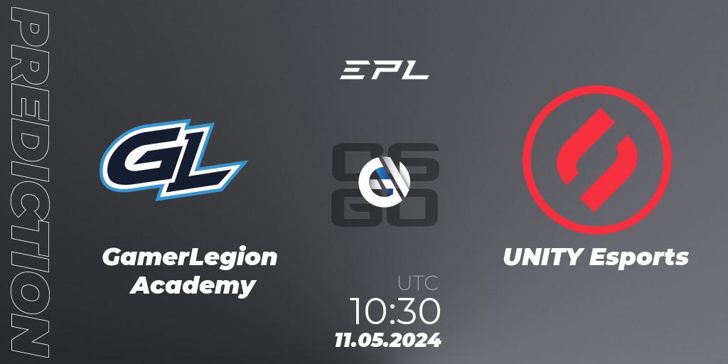 Prognoza GamerLegion Academy - UNITY Esports. 11.05.2024 at 11:00, Counter-Strike (CS2), European Pro League Season 17: Division 2