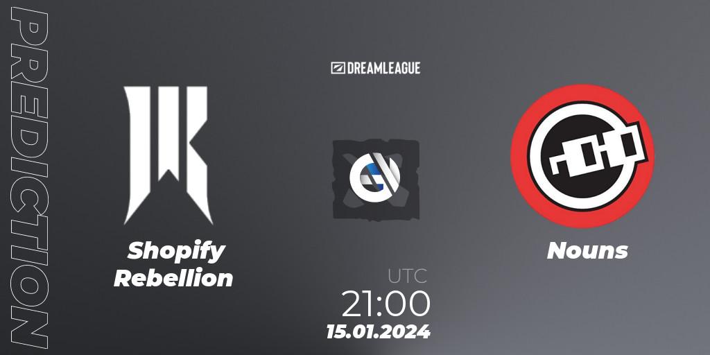 Prognoza Shopify Rebellion - Nouns. 15.01.24, Dota 2, DreamLeague Season 22: North America Closed Qualifier