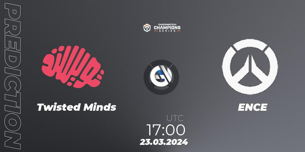 Prognoza Twisted Minds - ENCE eSports. 23.03.2024 at 17:00, Overwatch, Overwatch Champions Series 2024 - EMEA Stage 1 Main Event