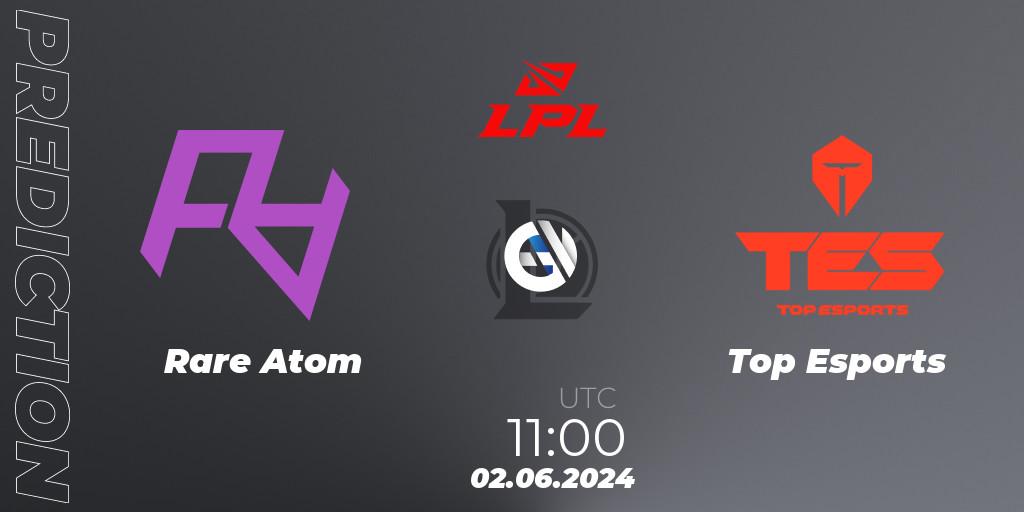 Prognoza Rare Atom - Top Esports. 02.06.2024 at 11:00, LoL, LPL 2024 Summer - Group Stage