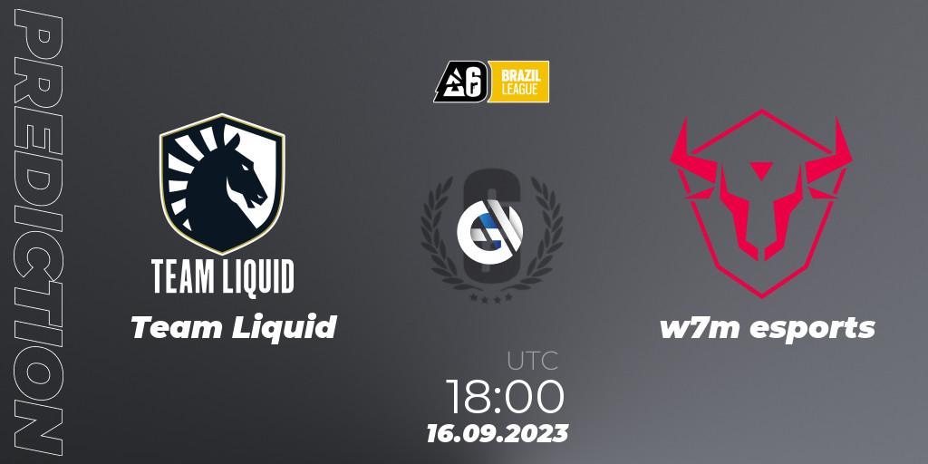 Prognoza Team Liquid - w7m esports. 16.09.2023 at 18:00, Rainbow Six, Brazil League 2023 - Stage 2