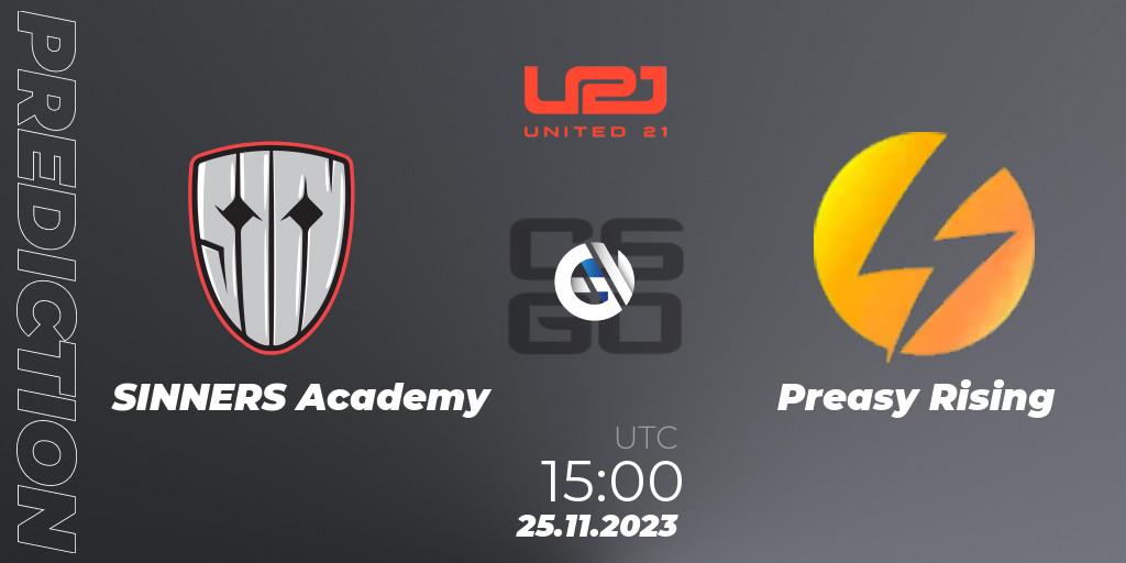 Prognoza SINNERS Academy - Preasy Rising. 27.11.2023 at 15:00, Counter-Strike (CS2), United21 Season 8: Division 2
