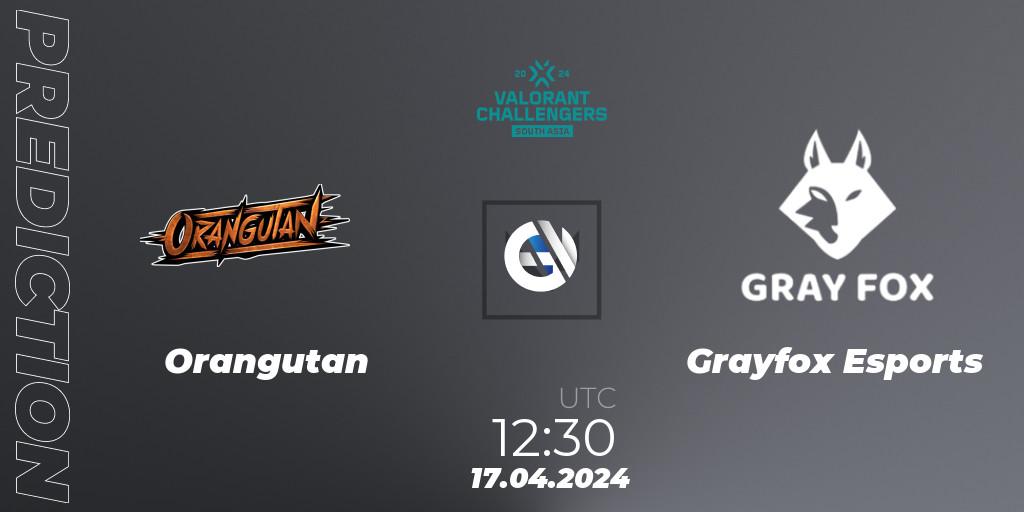 Prognoza Orangutan - Grayfox Esports. 30.04.24, VALORANT, VALORANT Challengers 2024 South Asia: Split 1 - Cup 2