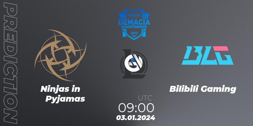 Prognoza Ninjas in Pyjamas - Bilibili Gaming. 03.01.24, LoL, Demacia Cup 2023 Playoffs
