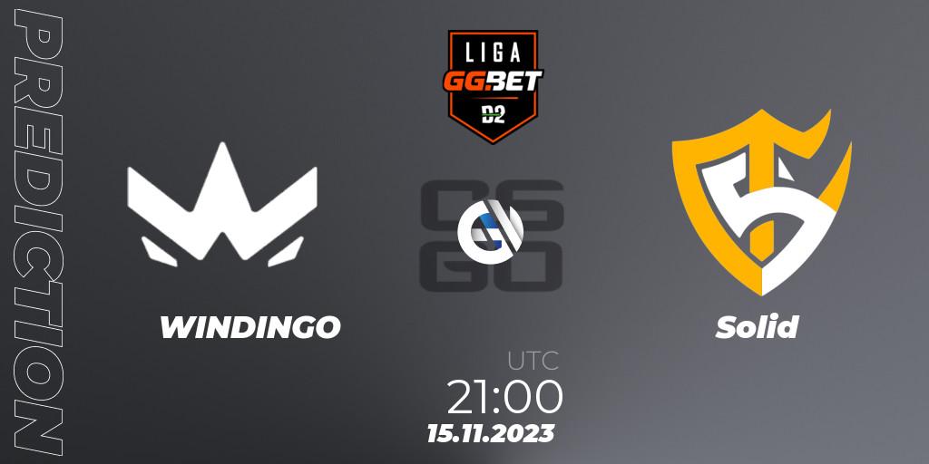 Prognoza WINDINGO - Solid. 21.11.2023 at 21:00, Counter-Strike (CS2), Dust2 Brasil Liga Season 2