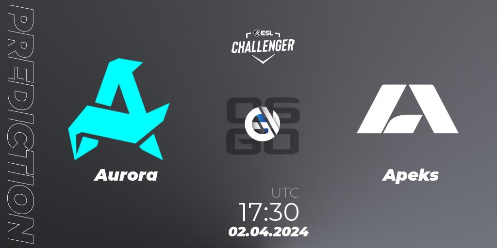 Prognoza Aurora - Apeks. 02.04.24, CS2 (CS:GO), ESL Challenger #57: European Closed Qualifier