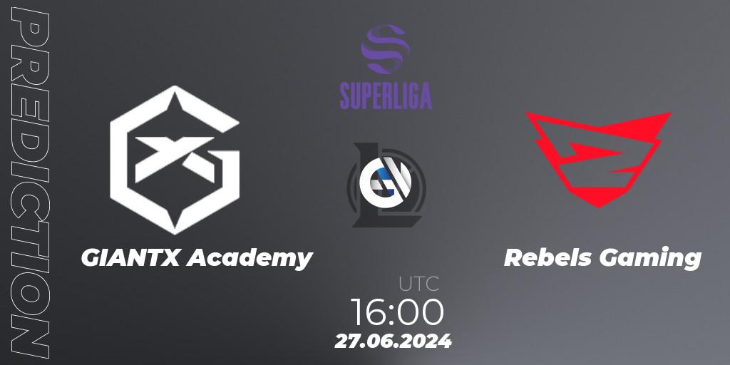 Prognoza GIANTX Academy - Rebels Gaming. 27.06.2024 at 16:00, LoL, LVP Superliga Summer 2024