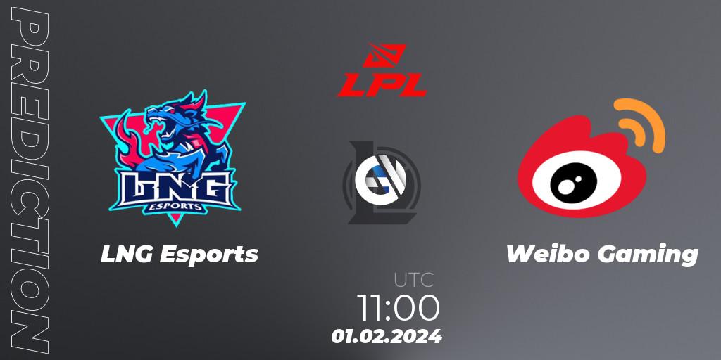 Prognoza LNG Esports - Weibo Gaming. 01.02.2024 at 11:00, LoL, LPL Spring 2024 - Group Stage