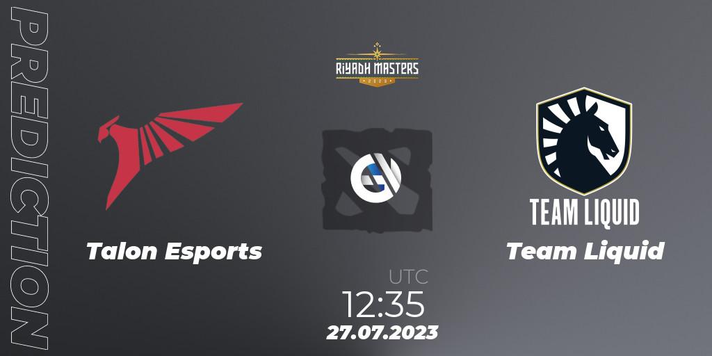 Prognoza Talon Esports - Team Liquid. 27.07.23, Dota 2, Riyadh Masters 2023