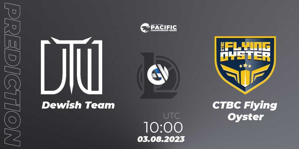 Prognoza Dewish Team - CTBC Flying Oyster. 04.08.2023 at 10:00, LoL, PACIFIC Championship series Group Stage