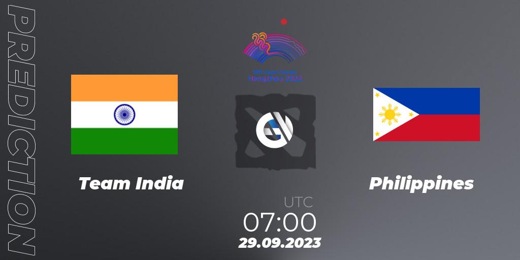 Prognoza Team India - Philippines. 29.09.2023 at 07:00, Dota 2, 2022 Asian Games