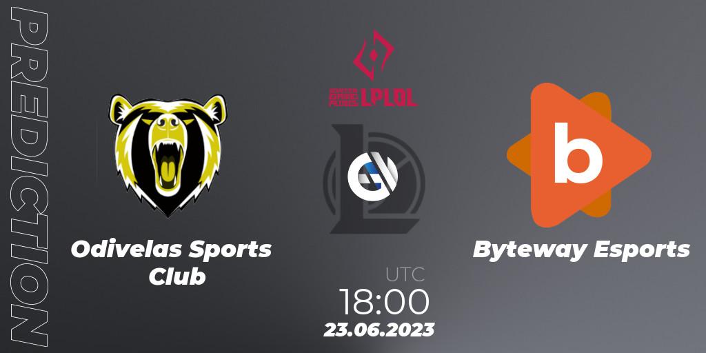 Prognoza Odivelas Sports Club - Byteway Esports. 23.06.2023 at 18:00, LoL, LPLOL Split 2 2023 - Group Stage