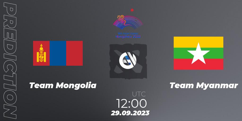 Prognoza Team Mongolia - Team Myanmar. 29.09.2023 at 12:00, Dota 2, 2022 Asian Games