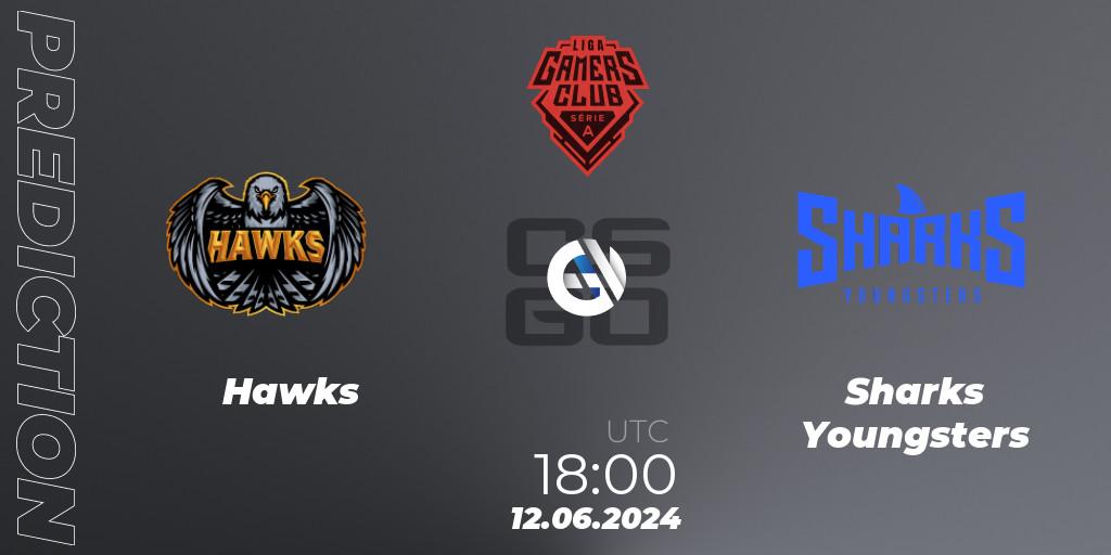 Prognoza Hawks - Sharks Youngsters. 12.06.2024 at 18:00, Counter-Strike (CS2), Gamers Club Liga Série A: June 2024