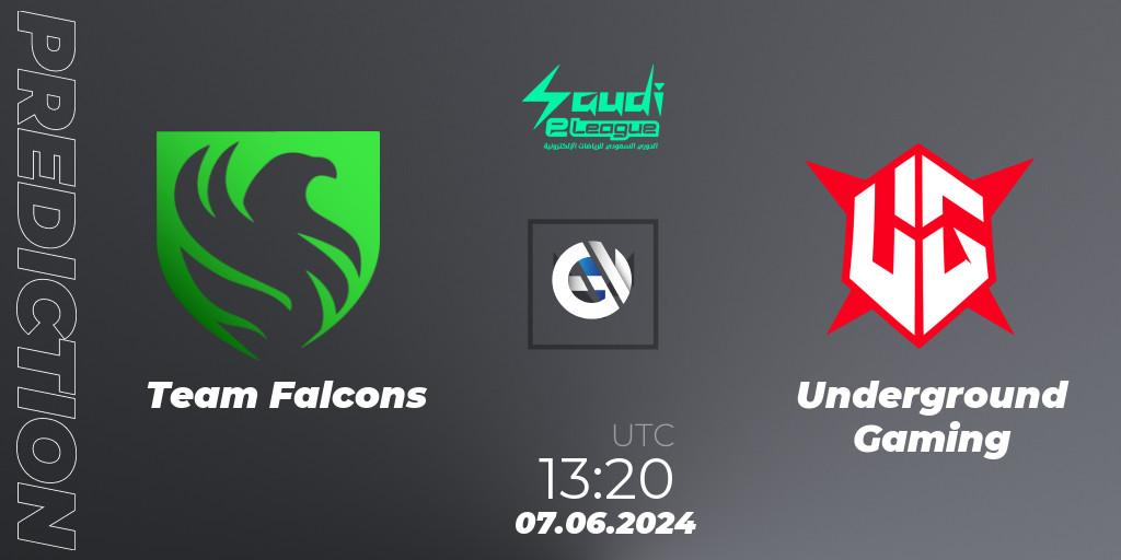 Prognoza Team Falcons - Underground Gaming. 07.06.2024 at 13:20, VALORANT, Saudi eLeague 2024: Major 2