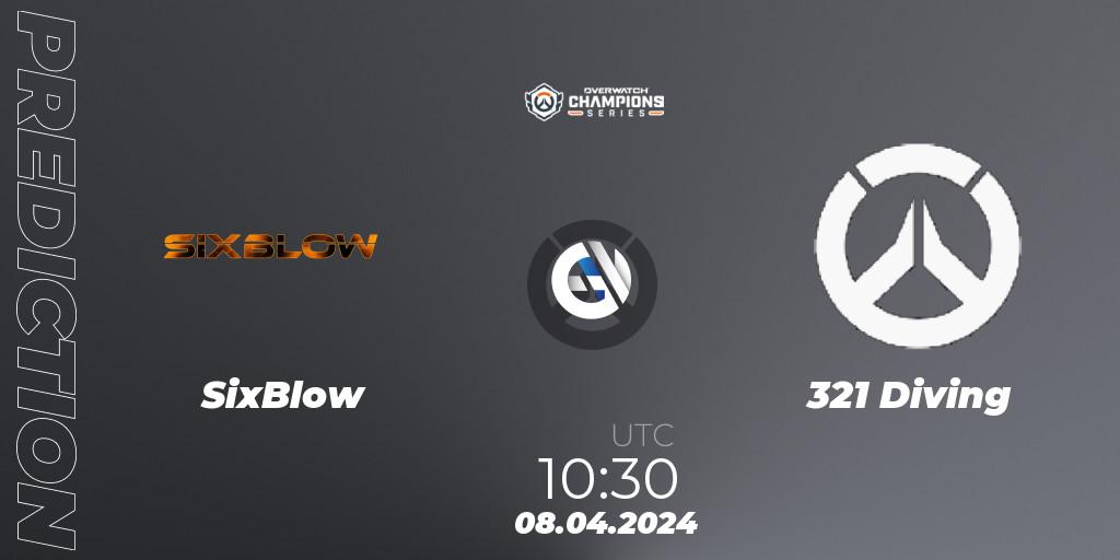Prognoza SixBlow - 321 Diving. 08.04.2024 at 10:30, Overwatch, Overwatch Champions Series 2024 - Asia Stage 1 Wild Card