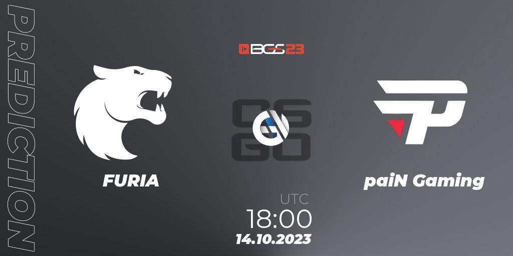 Prognoza FURIA - paiN Gaming. 14.10.2023 at 20:00, Counter-Strike (CS2), BGS Esports 2023