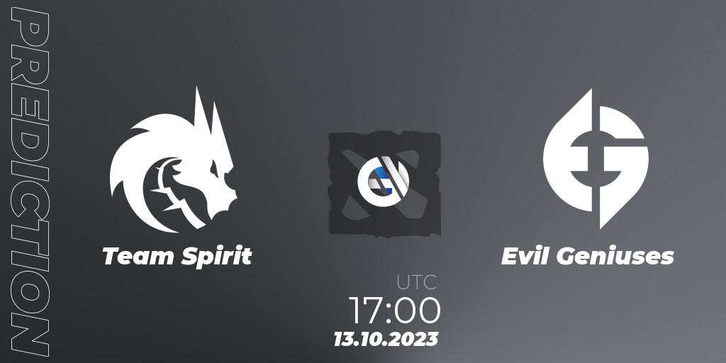 Prognoza Team Spirit - Evil Geniuses. 13.10.23, Dota 2, The International 2023 - Group Stage
