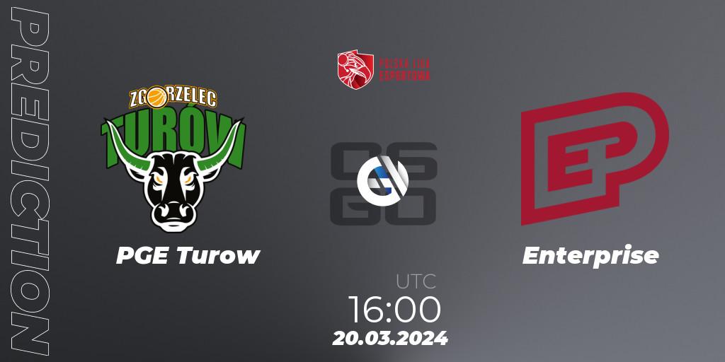 Prognoza PGE Turow - Enterprise. 20.03.24, CS2 (CS:GO), Polska Liga Esportowa 2024: Split #1