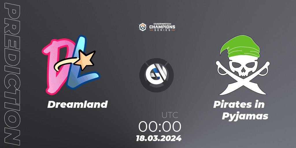 Prognoza Dreamland - Pirates in Pyjamas. 17.03.2024 at 23:30, Overwatch, Overwatch Champions Series 2024 - North America Stage 1 Group Stage