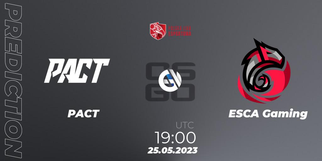 Prognoza PACT - ESCA Gaming. 25.05.2023 at 19:30, Counter-Strike (CS2), Polish Esports League 2023 Split 2