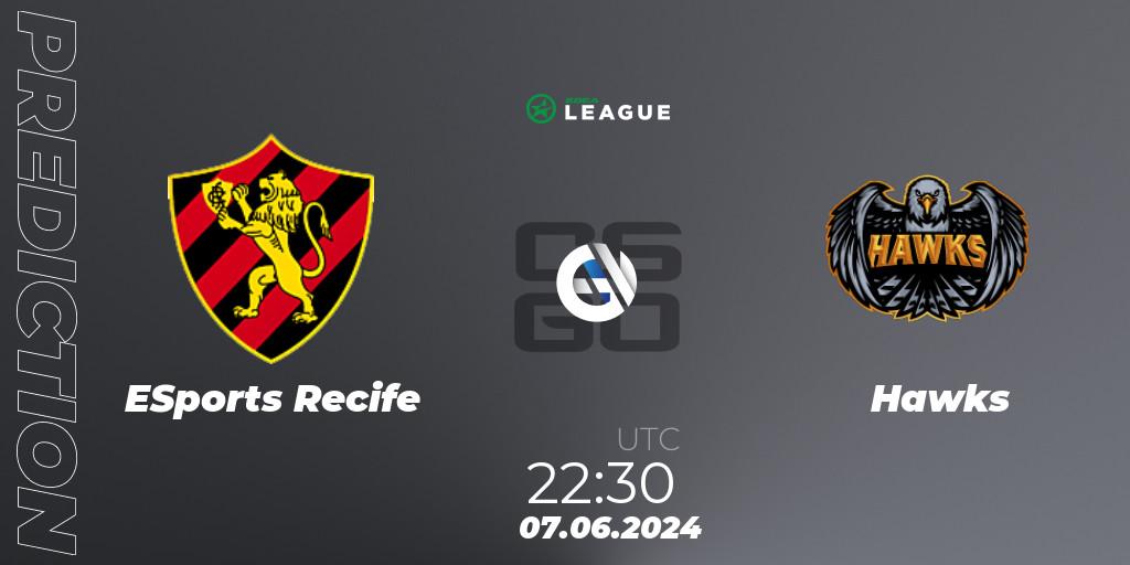 Prognoza ESports Recife - Hawks. 07.06.2024 at 22:30, Counter-Strike (CS2), ESEA Season 49: Open Division - South America