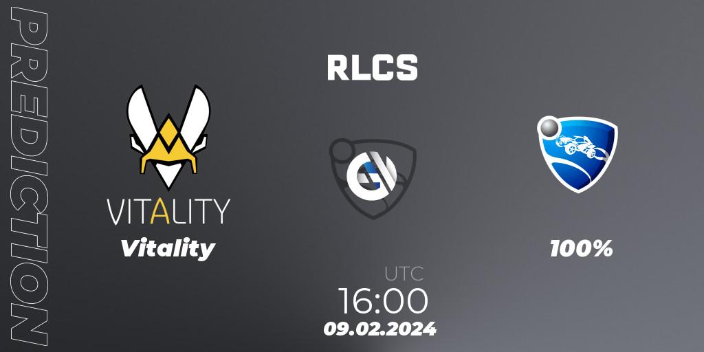 Prognoza Vitality - 100%. 09.02.2024 at 16:00, Rocket League, RLCS 2024 - Major 1: Europe Open Qualifier 1
