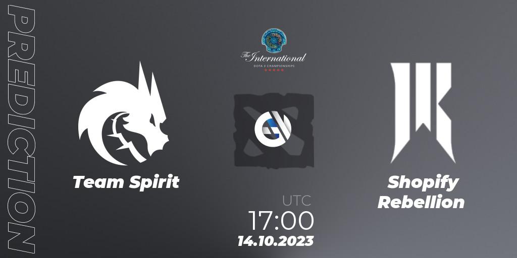 Prognoza Team Spirit - Shopify Rebellion. 14.10.23, Dota 2, The International 2023 - Group Stage