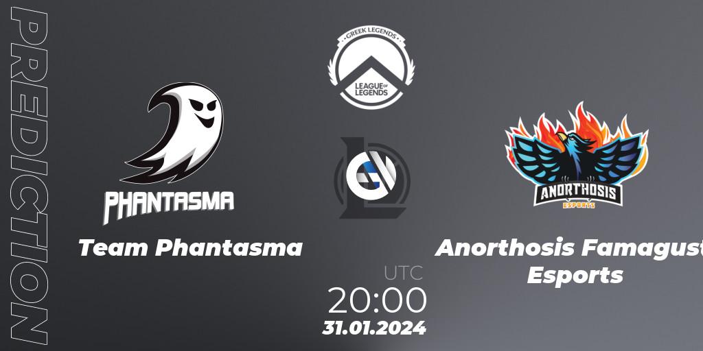 Prognoza Team Phantasma - Anorthosis Famagusta Esports. 31.01.2024 at 20:00, LoL, GLL Spring 2024