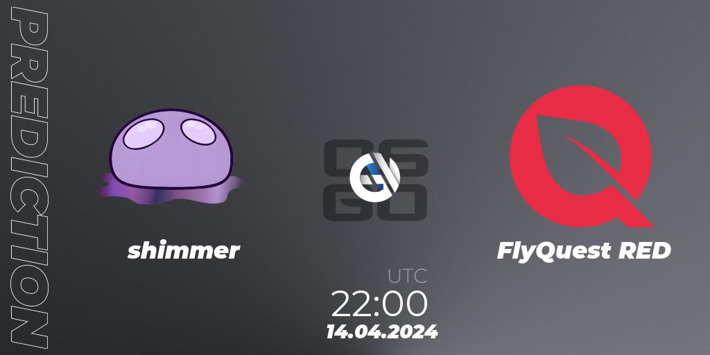Prognoza shimmer - FlyQuest RED. 14.04.2024 at 22:00, Counter-Strike (CS2), ESL Impact Spring 2024 Cash Cup 2 North America