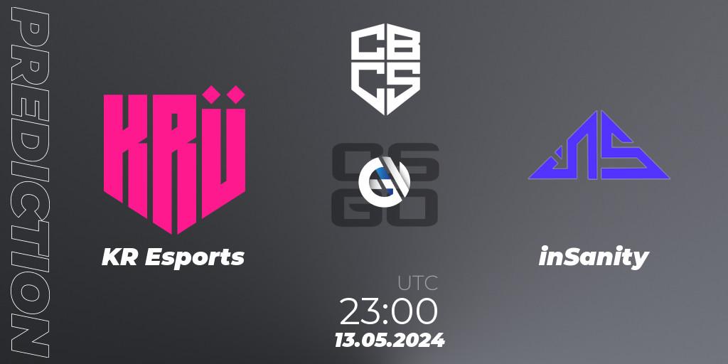 Prognoza KRÜ Esports - inSanity. 13.05.2024 at 23:00, Counter-Strike (CS2), CBCS Season 4