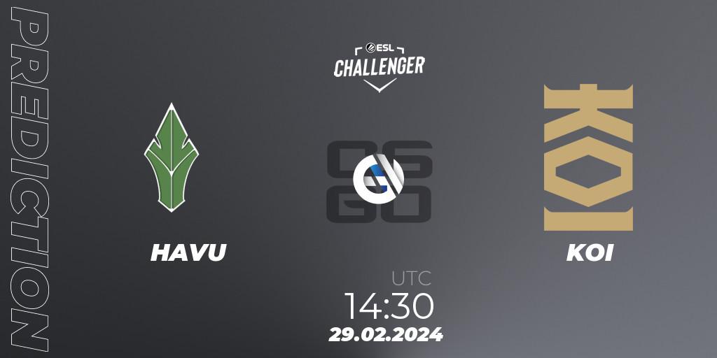 Prognoza HAVU - KOI. 29.02.24, CS2 (CS:GO), ESL Challenger #56: European Closed Qualifier