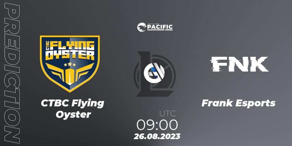 Prognoza CTBC Flying Oyster - Frank Esports. 26.08.2023 at 09:00, LoL, PACIFIC Championship series Playoffs