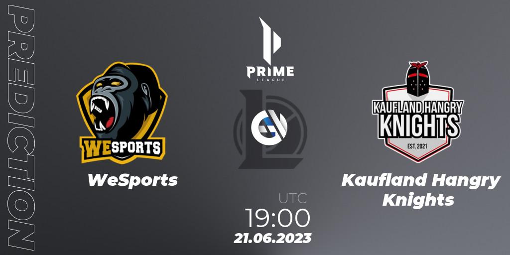 Prognoza WeSports - Kaufland Hangry Knights. 21.06.2023 at 19:00, LoL, Prime League 2nd Division Summer 2023