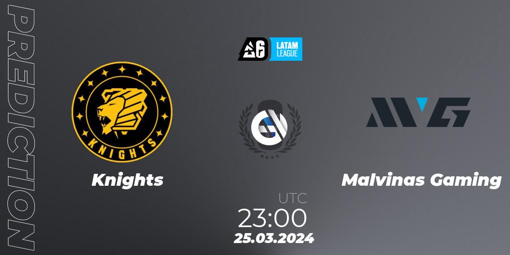 Prognoza Knights - Malvinas Gaming. 25.03.2024 at 23:00, Rainbow Six, LATAM League 2024 - Stage 1: LATAM South