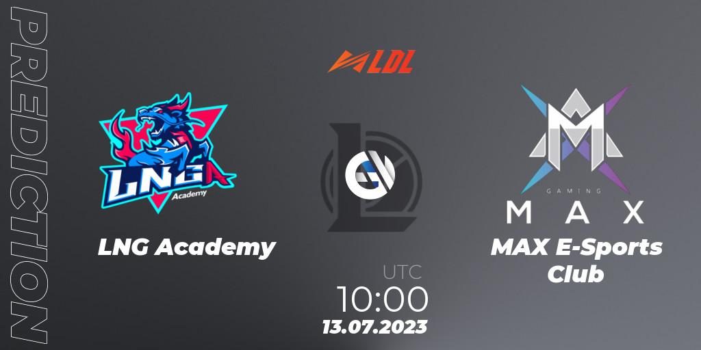 Prognoza LNG Academy - MAX E-Sports Club. 13.07.2023 at 10:00, LoL, LDL 2023 - Regular Season - Stage 3