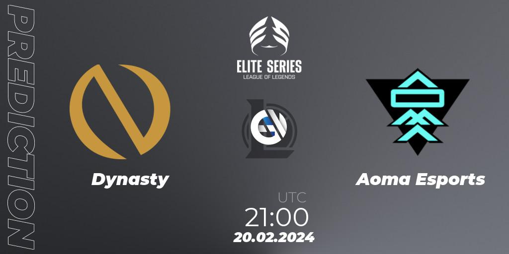 Prognoza Dynasty - Aoma Esports. 20.02.2024 at 21:00, LoL, Elite Series Spring 2024