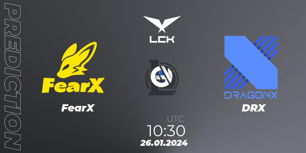 Prognoza FearX - DRX. 26.01.24, LoL, LCK Spring 2024 - Group Stage