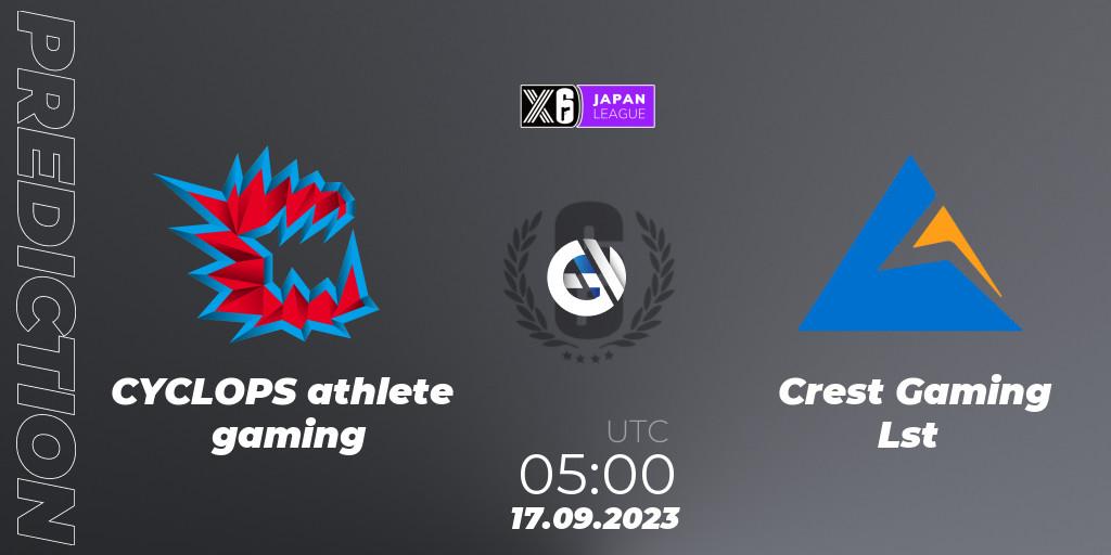 Prognoza CYCLOPS athlete gaming - Crest Gaming Lst. 17.09.23, Rainbow Six, Japan League 2023 - Stage 2