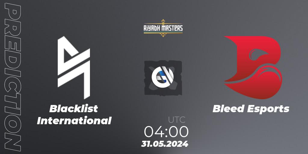 Prognoza Blacklist International - Bleed Esports. 31.05.2024 at 04:20, Dota 2, Riyadh Masters 2024: Southeast Asia Closed Qualifier