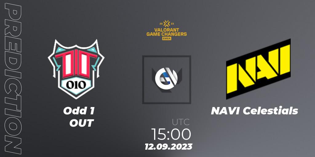 Prognoza Odd 1 OUT - NAVI Celestials. 12.09.2023 at 18:00, VALORANT, VCT 2023: Game Changers EMEA Stage 3 - Group Stage
