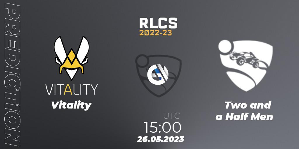 Prognoza Vitality - Two and a Half Men. 26.05.2023 at 15:00, Rocket League, RLCS 2022-23 - Spring: Europe Regional 2 - Spring Cup