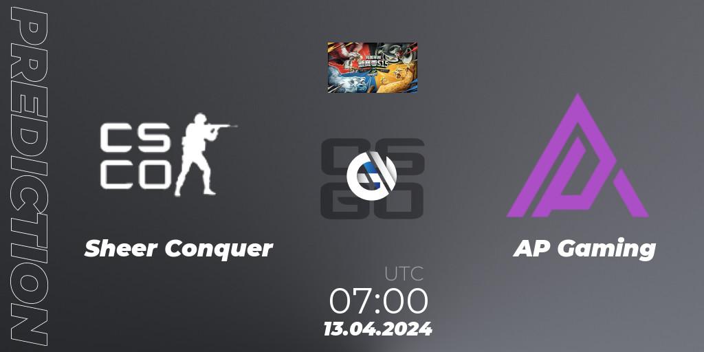 Prognoza Sheer Conquer - AP Gaming. 13.04.2024 at 07:00, Counter-Strike (CS2), Perfect World Wild Party Season 1: Series 3