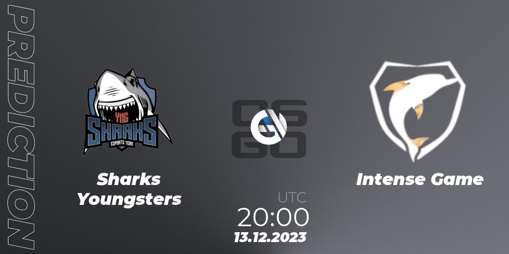 Prognoza Sharks Youngsters - Intense Game. 13.12.2023 at 20:00, Counter-Strike (CS2), Gamers Club Liga Série A: December 2023